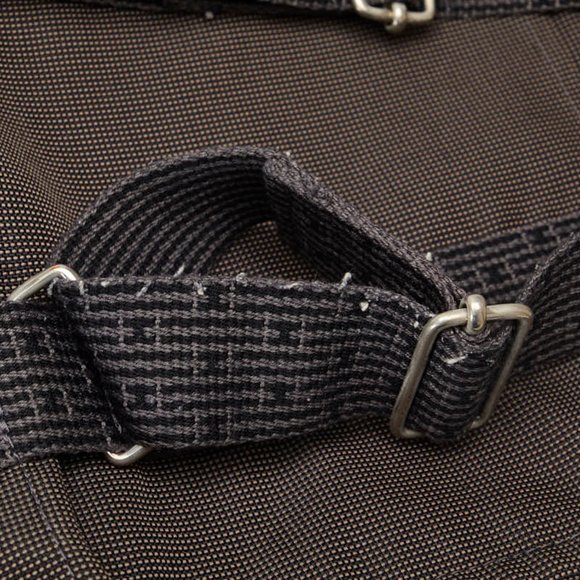 💝HERMES YALE LINE MM Rucksack Backpack Gray Black Canvas PADLOCK & KEY🍀 - Picture 6 of 13